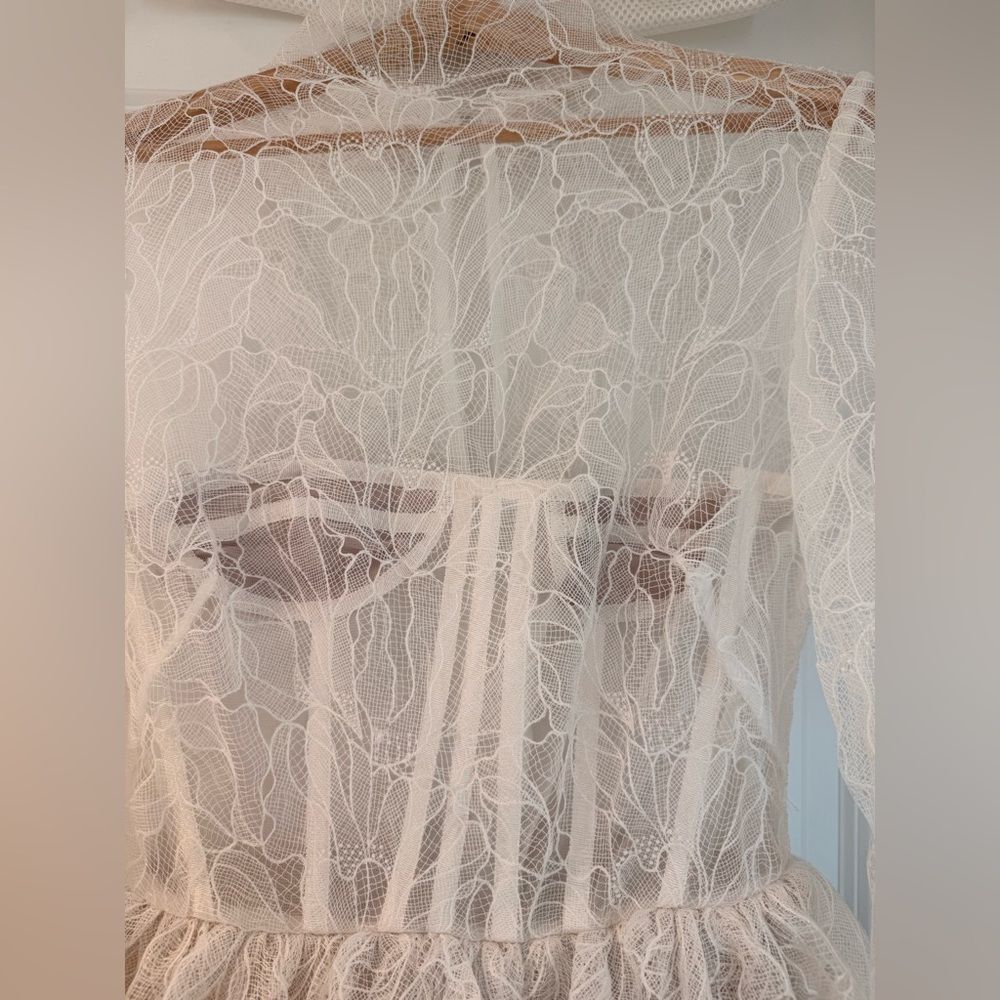 NWOT Bronx and Banc Maraya Arabella White Lace Mini Dress, wedding bridal dress - Picture 10 of 14